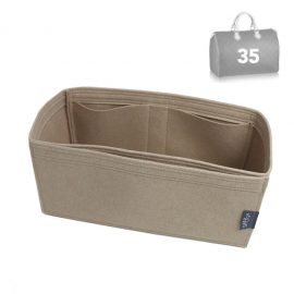 OULARIO Felt Insert Organizer Bag in Bag Compatible with Purse LV Toiletry Pouch 26 19 (Lv Pouch 26 Khaki)