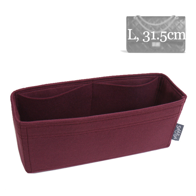 3-6/ CHA-2.55-L1D) Bag Organizer for CHA 2.55 Flap Bag Large (31.5cm) :  Double Layer (2 x 2mm Felt) - SAMORGA® Perfect Bag Organizer