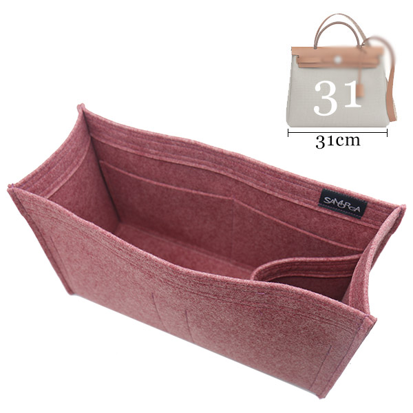 Double-Zip Style Suedette Handbag Organizer for Herbag 31 and