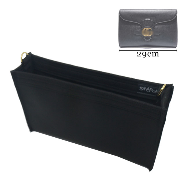 (ON SALE / GG-473881 / 2mm Dune) Bag Organizer for GG Logo Ssima Leather  Signature Clutch