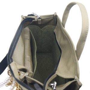 MJ Small Tote Bag Vegan Leather Handbag Organizer in Brown Color
