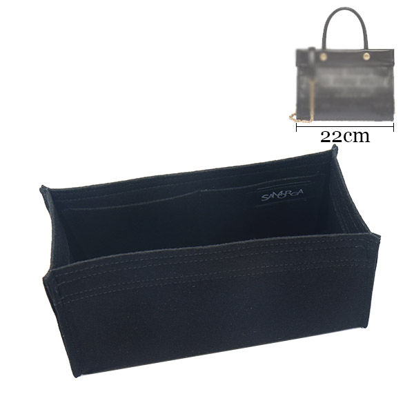 (ON SALE / MU-5BA243-U / 1.2mm Black) Bag Organizer for Leather Bag with  Embossed Logo