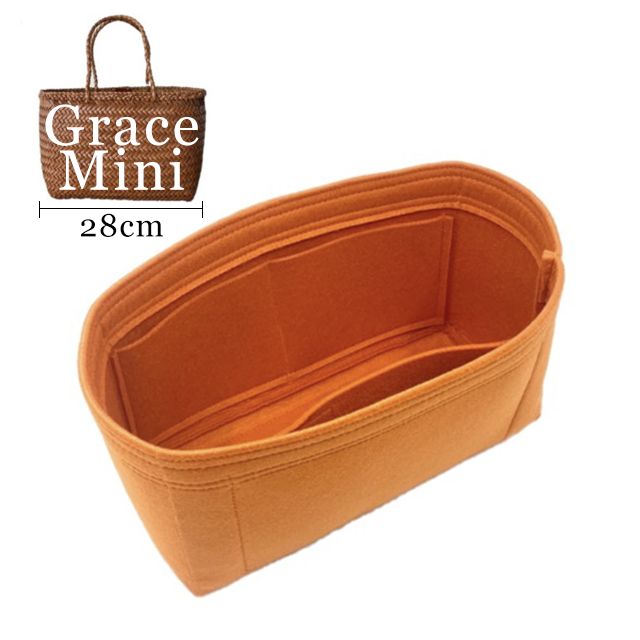 (15-16 / Dragon-Grace-Mini) Bag Organizer for Dragon Diffusion Grace Mini  Woven-Leather Basket Bag